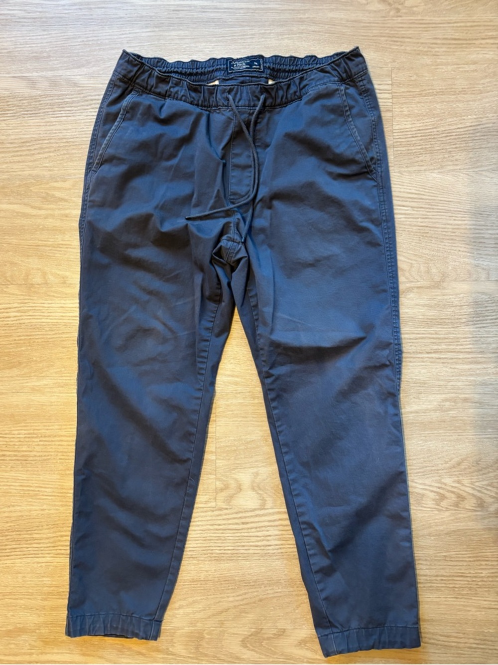 Abercrombie & Fitch Men’s Medium Chino Joggers Drawstring Waist Navy Y2K